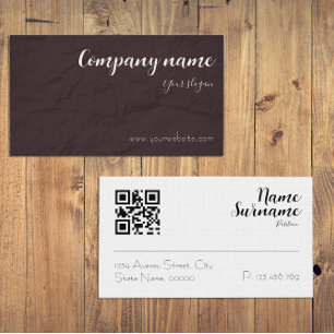 Paper Cafe Tea Bakerie brun QR Business Card Visitkort