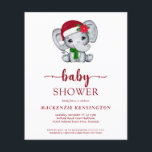 PAPER Christmas Elephant Baby Shower Invite Flygblad<br><div class="desc">BUDGET PAPER Cute Christmas Elephant Baby Shower Invitation featuring an adorable baby elephant in a cute Santa hat of red and green. Perfect for your winter or holiday Baby showers! ⭐Our BUDGET FLYERS / PAPER is lightweight and NOT card stock. ⭐It does NOT come with envelopes, so please be sure...</div>