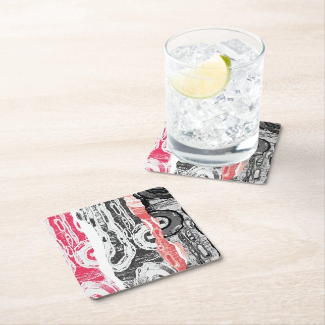 Paper Coaster – Abstract Land Underlägg Papper Kvadrat (Insitu)