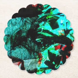 Paper Coaster blue dark abstract recycled motif Underlägg Papper