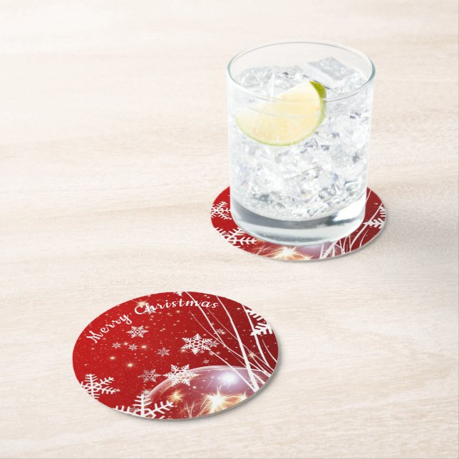 Paper Coaster Christmas Underlägg Papper Rund (Insitu)