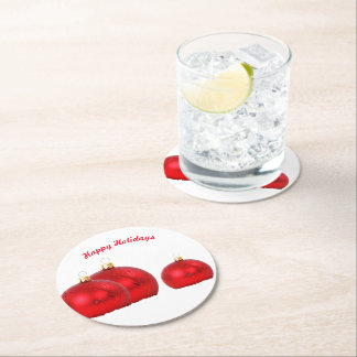 Paper Coaster Happy Holidays Underlägg Papper Rund