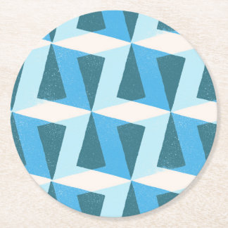 Paper Coaster in square geometric bright blue Underlägg Papper Rund