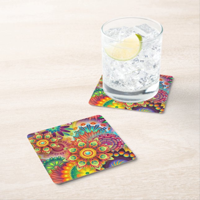 Paper Coaster Underlägg Papper Kvadrat (Insitu)