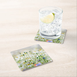 Paper Coasters - Kornblommor och tusenskönor Underlägg Papper Kvadrat