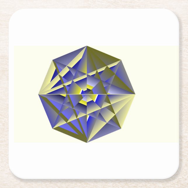 Paper Crystal Coaster Underlägg Papper Kvadrat (Framsidan)