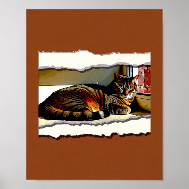 Paper Cutout Resting House Art Print Poster (Framsidan)