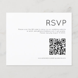 PAPER   Enkel QR-kod  Bröllops-RSVP-bilagor Flygblad