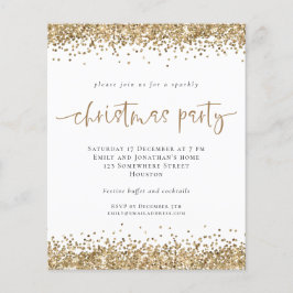 PAPER | Guld glitter skript julfest inbjudan Flygblad