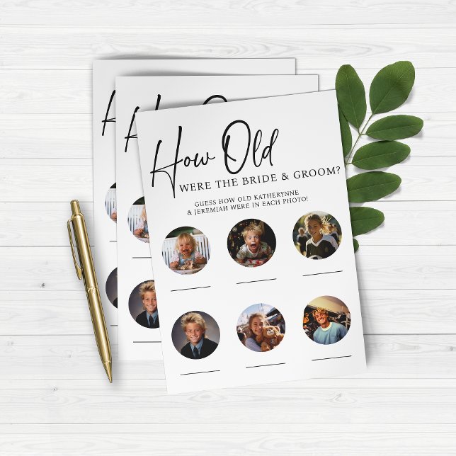 PAPER Hur gamla var brud och brudgum? Mottagningsl (PAPER How Old Were the Bride and Groom Wedding Reception or Engagement Party Game)