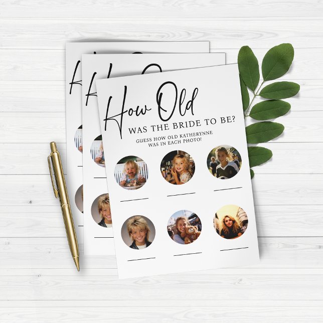 PAPER Hur gammal var bruden Bröllopsfest spel (How old was the bride to be?)