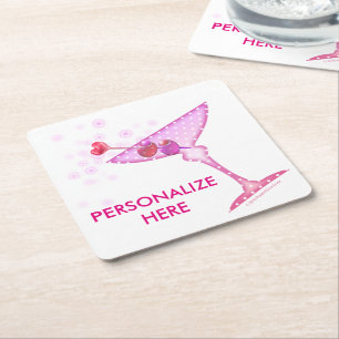 PAPER KUSTUNDERLÄGG - PINK MARTINI UNDERLÄGG PAPPER KVADRAT