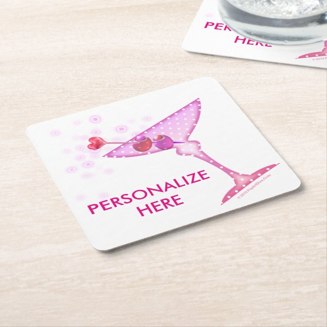 PAPER KUSTUNDERLÄGG - PINK MARTINI UNDERLÄGG PAPPER KVADRAT (Vinklad)