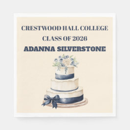 Paper Napkin-Editable Graduation Tableware Set Pappersservett