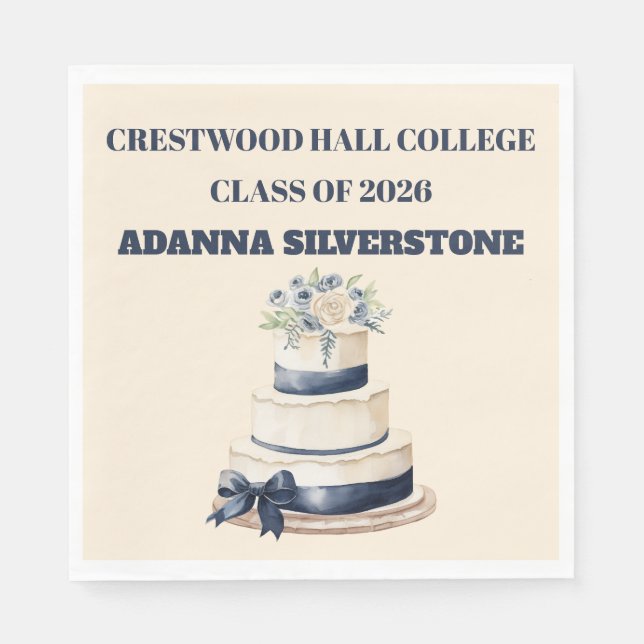 Paper Napkin-Editable Graduation Tableware Set Pappersservett (Framsidan)