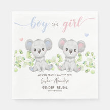 Paper Napkin för Koala Gender Reveal Party.