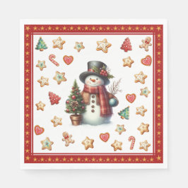 Paper Napkin Lunch Snowman and Christmas Cookies Pappersservett
