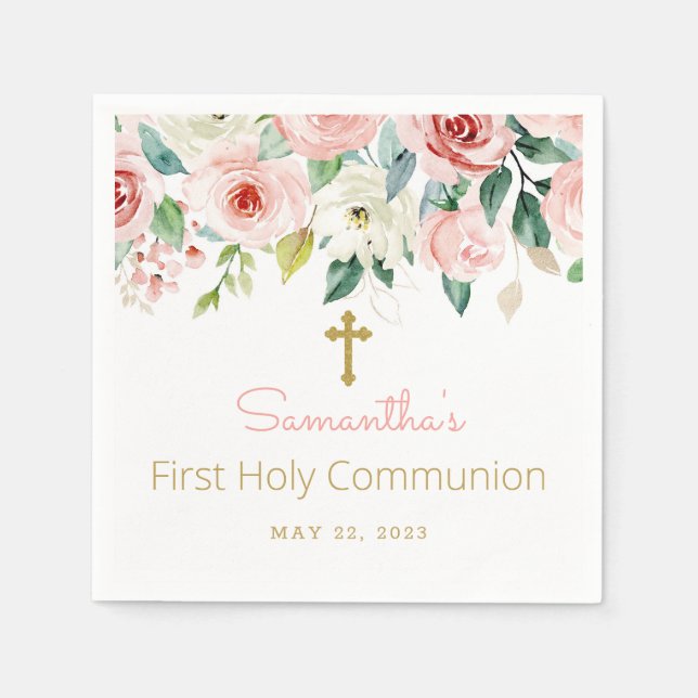 Paper napkins for the girl's first communion pappersservett (Framsidan)
