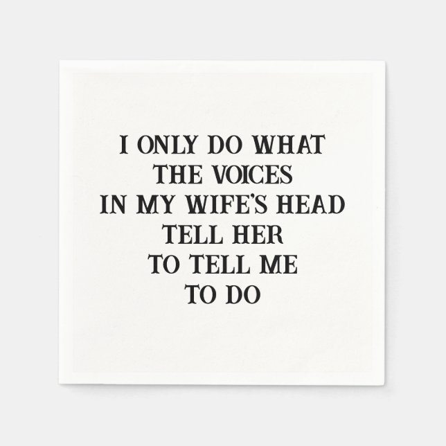 Paper Napkins Husband Wife's Joke  Pappersservett (Framsidan)