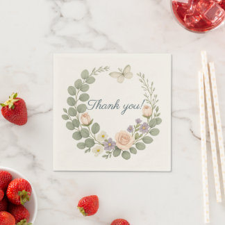 paper napkins, “Thank you — Morning Peace'' Pappersservett