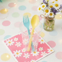 Paper napkins with daisies, Napkins with floral