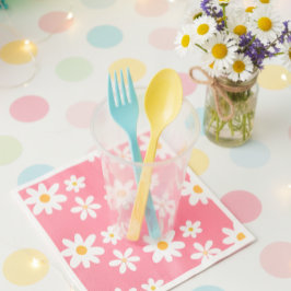 Paper napkins with daisies, Napkins with floral Pappersservett