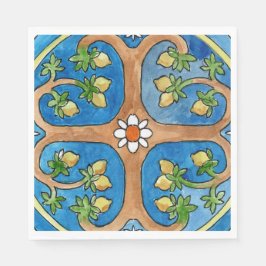 Paper party napkins with lemon tree design pappersservett