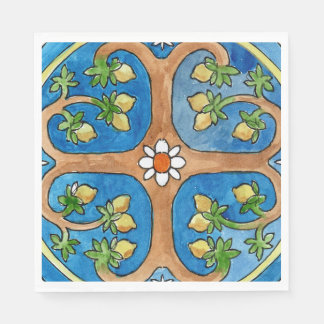 Paper party napkins with lemon tree design pappersservett