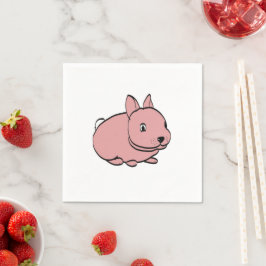 Paper party napkins with pink rabbit design pappersservett