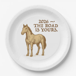 Paper Plates with motivational text and horse