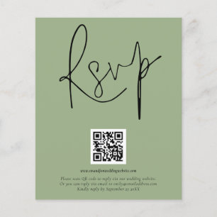 PAPER   QR-kod Script Bröllop Sage RSVP Flygblad