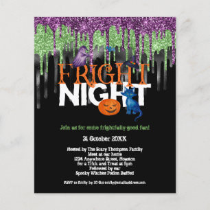 PAPER Skräcknatt Glittrig Dropp Halloweenfest Flygblad
