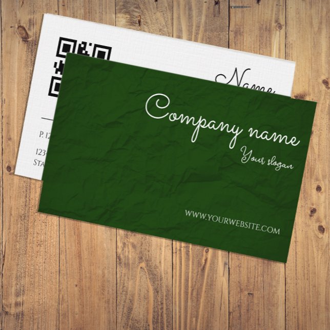 Paper texture life coach green QR Business Card Visitkort (Skapare uppladdad)