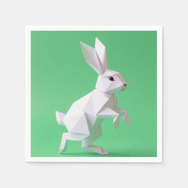 Paper work of rabbit in green world  pappersservett (Framsidan)