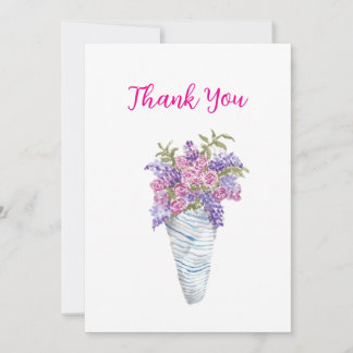 Paper Wrapped Flowers Flat Holiday Card Julkort