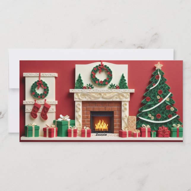 Papercraft Pappersquilling Julkort Foto (Baksida)