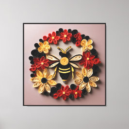Papercraft Quilling Bee and Floral Design  Canvastryck