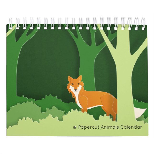 Papercut Animal Calendar Kalender (Omslag)