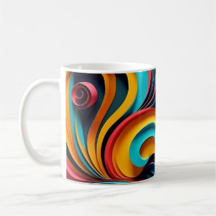 Papercut Colorful Vågar Artwork Kaffemugg