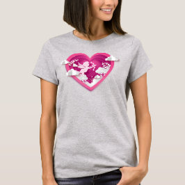 Papercut Cupid i ett hjärta T Shirt