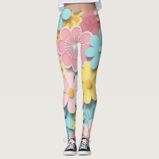 Papercut Flowers Leggings