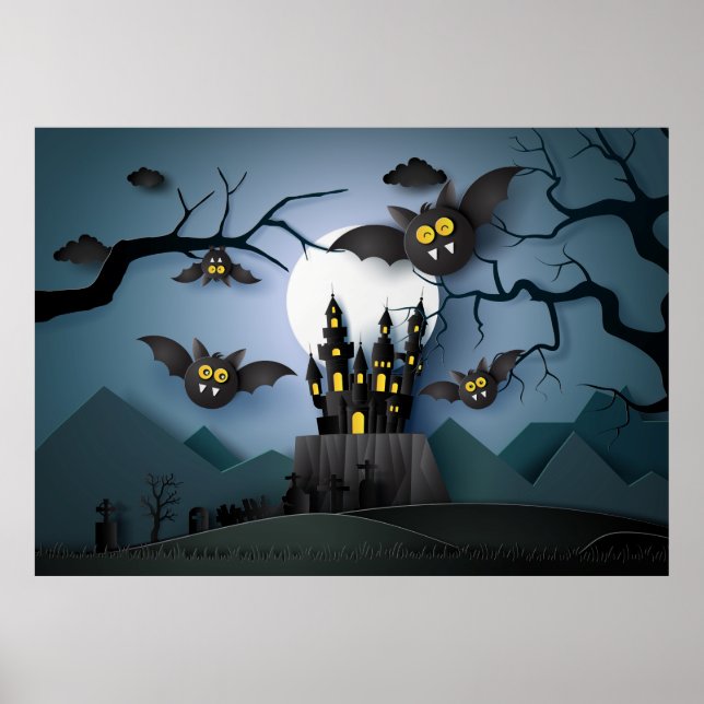 Papercut Haunted Castle and Fladdermus Poster (Framsidan)