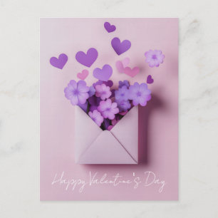 Papercut Hearts and Flowers Valentines Hälsning Vykort