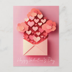 Papercut Hearts Valentines Hälsning Vykort