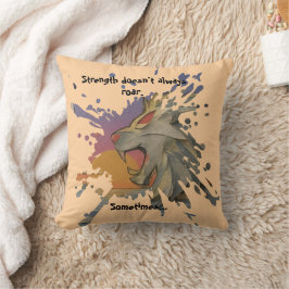 Papercut Lion & Ocean Sunrise Throw Pillow Kudde