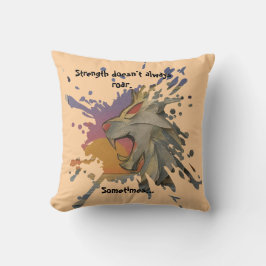 Papercut Lion & Ocean Sunrise Throw Pillow Kudde