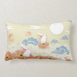 Papercut Mid Autumn Bunnies, Lotus, Måne Lumbarkudde