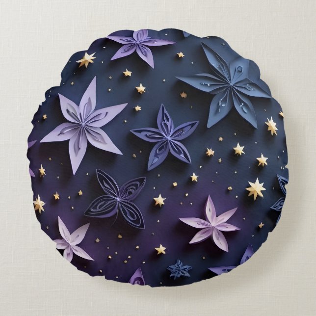 Papercut Night Stars Rund Kudde (Framsidan)