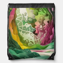 Papercut Pathway Drawstring Backpack
