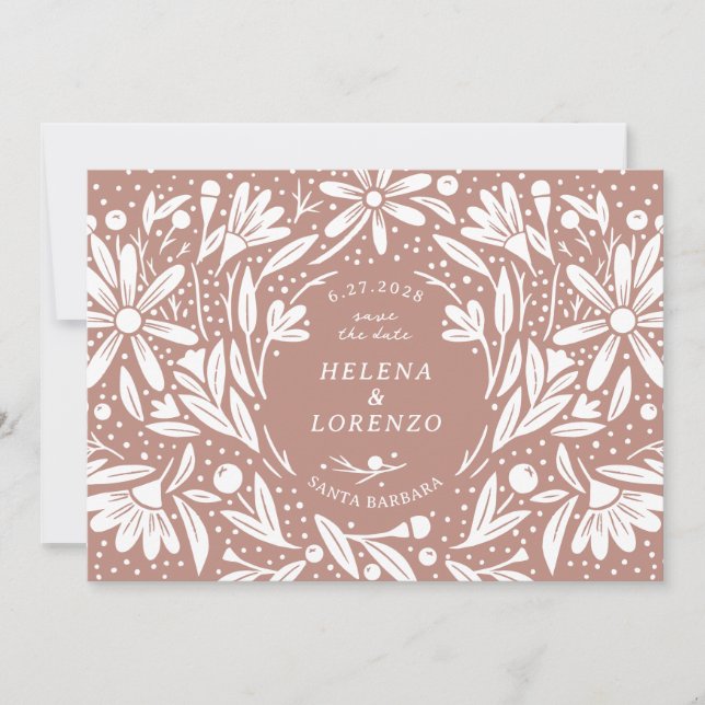 Papercut Rustic Flowers Fusty Ro Spara Datumet (Framsida)